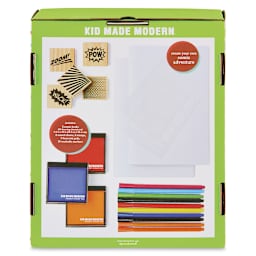 Kid Made Modern Comic Book Kit - Back of package showing components
