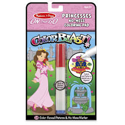 Melissa & Doug On the Go ColorBlast! Activity Book - Front of blister package of Princess Pad
