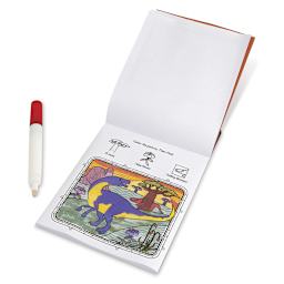 Melissa & Doug On the Go ColorBlast! Activity Book - Dinosaur - Coloring page shown with pen 