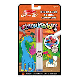 Melissa & Doug On the Go ColorBlast! Activity Book - Front of blister package of Dinosaur Pad