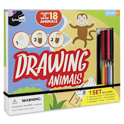 Spicebox Imagine It Drawing Animals Kit - Front of package

