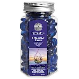 SuperMoss Deep Sea Blue Glass Pebbles - 12 oz in glass container