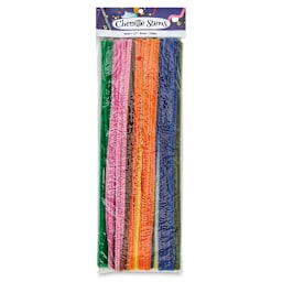 PA Essentials Chenille Stems - 12", Assorted Colors, Package of 100 (Front of packaging)