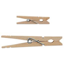 Forster by Loew Cornell Woodsies Clothespins - large and small size shown for comparison