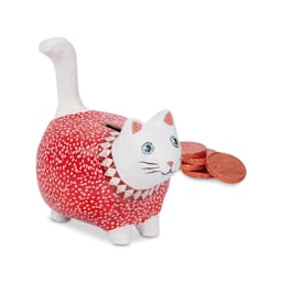 DecoPatch Paper Mache Money Bank -  Sample Artwork, Cat