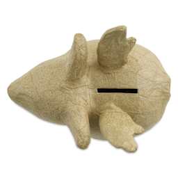 DecoPatch Paper Mache Money Bank - Pig with Wings, from above