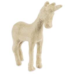 DecoPatch Small Paper Mache Animal - Unicorn - right side, angled