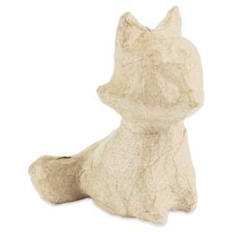 DecoPatch Small Paper Mache Animal - Fox - front, angled