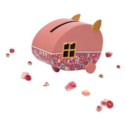 DecoPatch Paper Mache Mail Box - decorated and showing mail slot