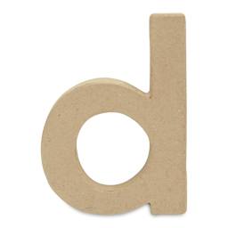 DecoPatch Paper Mache Small Kraft Letter - D, Lowercase, 3-2/5" W x 5" H x 1/2" D