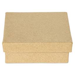 DecoPatch Paper Mache Box - Square, 3.9" x 3.9" x 1.4" - with lid on