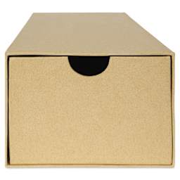 DecoPatch Paper Mache Box - Rectangular Box w/ Drawer, 12.6" x 6.3" x 4.8" - front of drawer