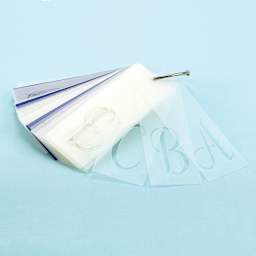 DecoArt Stencil on a Ring - Sophisticated Font (Shown with letters fanned out.)