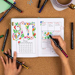 Tombow Mono Drawing Pen - Set of 8, 03, Assorted Colors, in hand marking on calendar (not included)