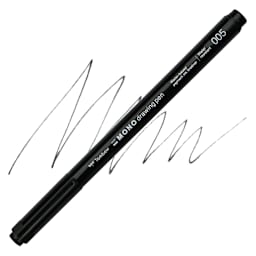 Tombow Mono Drawing Pen - Black, 005, swatch and pen