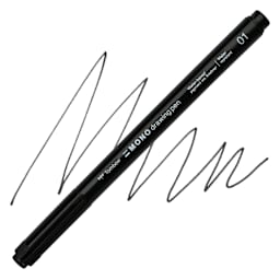 Tombow Mono Drawing Pen - Black, 01, swatch and pen