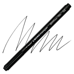 Tombow Mono Drawing Pen - Black, 02, swatch and pen