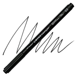 Tombow Mono Drawing Pen - Black, 03, swatch and pen