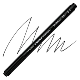 Tombow Mono Drawing Pen - Black, 04, swatch and pen