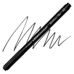 Tombow Mono Drawing Pen - Black, 05, swatch and pen