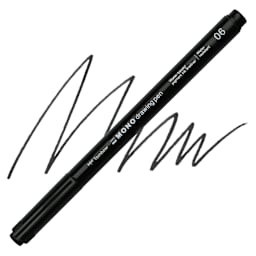 Tombow Mono Drawing Pen - Black, 06, swatch and pen