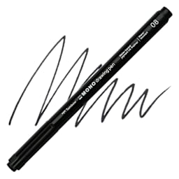 Tombow Mono Drawing Pen - Black, 08, swatch and pen