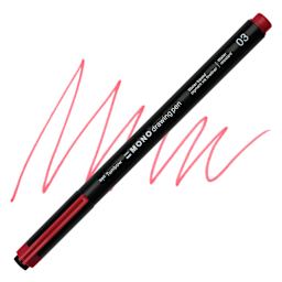 Tombow Mono Drawing Pen - Red, swatch and pen