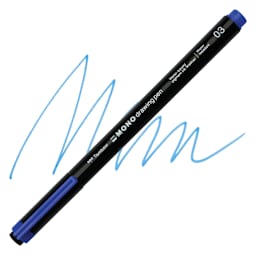 Tombow Mono Drawing Pen - Blue, 03, swatch and pen