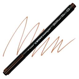 Tombow Mono Drawing Pen - Brown, 03, swatch and pen