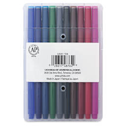 Marvy Uchida LePen Flex Marker - Set of 10, Primary, back of the packaging