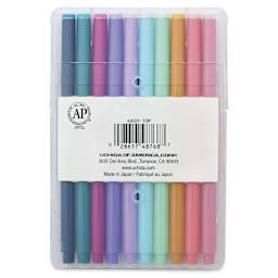 Marvy Uchida LePen Flex Marker - Set of 10, Pastel, back of the packaging