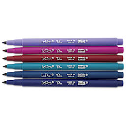 Marvy Uchida LePen Flex Marker - Set of 6, Jewel, markers laid out