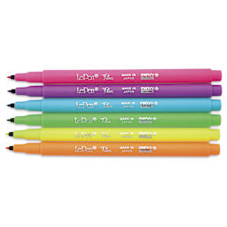 Marvy Uchida LePen Flex Marker - Set of 6, Neon, laid out