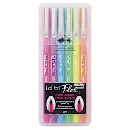 Marvy Uchida LePen Flex Marker - Set of 6, Neon