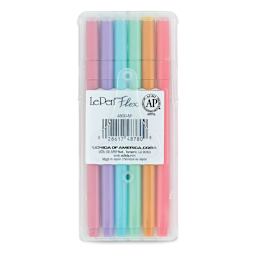 Marvy Uchida LePen Flex Markers and Set - Back of package of 6 pastels

