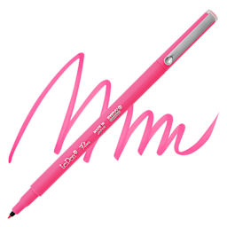 Marvy Uchida LePen Flex Marker - Fluorescent Pink, swatch and marker