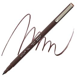 Marvy Uchida LePen Flex Marker - Brown marker and swatch