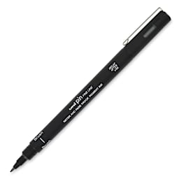 Uni Pin Fine Liner Pen - Single Pen shown uncapped at angle