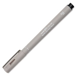 Uni Pin Fine Liner Pen - 0.1 mm, Light Grey, cap on