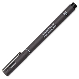 Uni Pin Fine Liner Pen - 0.1 mm, Dark Grey, cap on