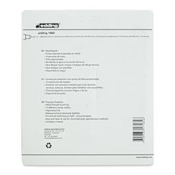 Edding 1880 Drawliner Pen - Black, Set of 10 (back of package)