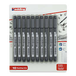 Edding 1880 Drawliner Pen - Black, Set of 10