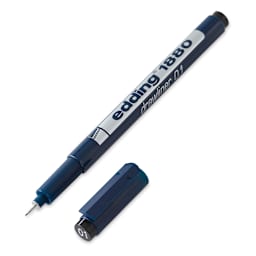 Edding 1880 Drawliner Pen - Black, Style 0.1, 0.25 mm Nib (shown with cap)