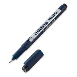 Edding 1880 Drawliner Pen - Black, Style 0.4, 0.45 mm Nib (shown with cap)