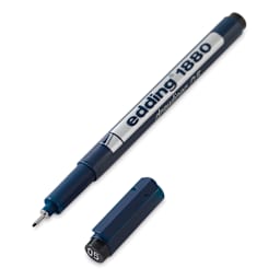 Edding 1880 Drawliner Pen - Black, Style 0.5, 0.5 mm Nib - with cap off