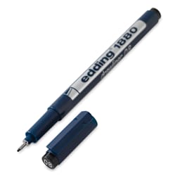 Edding 1880 Drawliner Pen - Black, Style 0.8, 0.8 mm Nib (shown with cap)