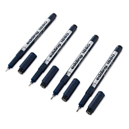 Edding 1880 Drawliner Pen - Black, Set of 4