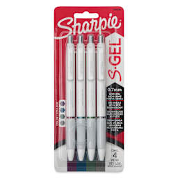 Sharpie White Fashion S-Gel Pens - Rich Dark, Set of 4, front of the packaging