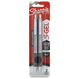 Sharpie Metal Barrel S-Gel Pens - Gunmetal, Pkg of 2, 0.7 mm, front of the packaging