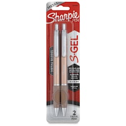 Sharpie S-Gel Pens - Champagne/Black, Pkg of 2, 0.7 mm, front of the packaging
